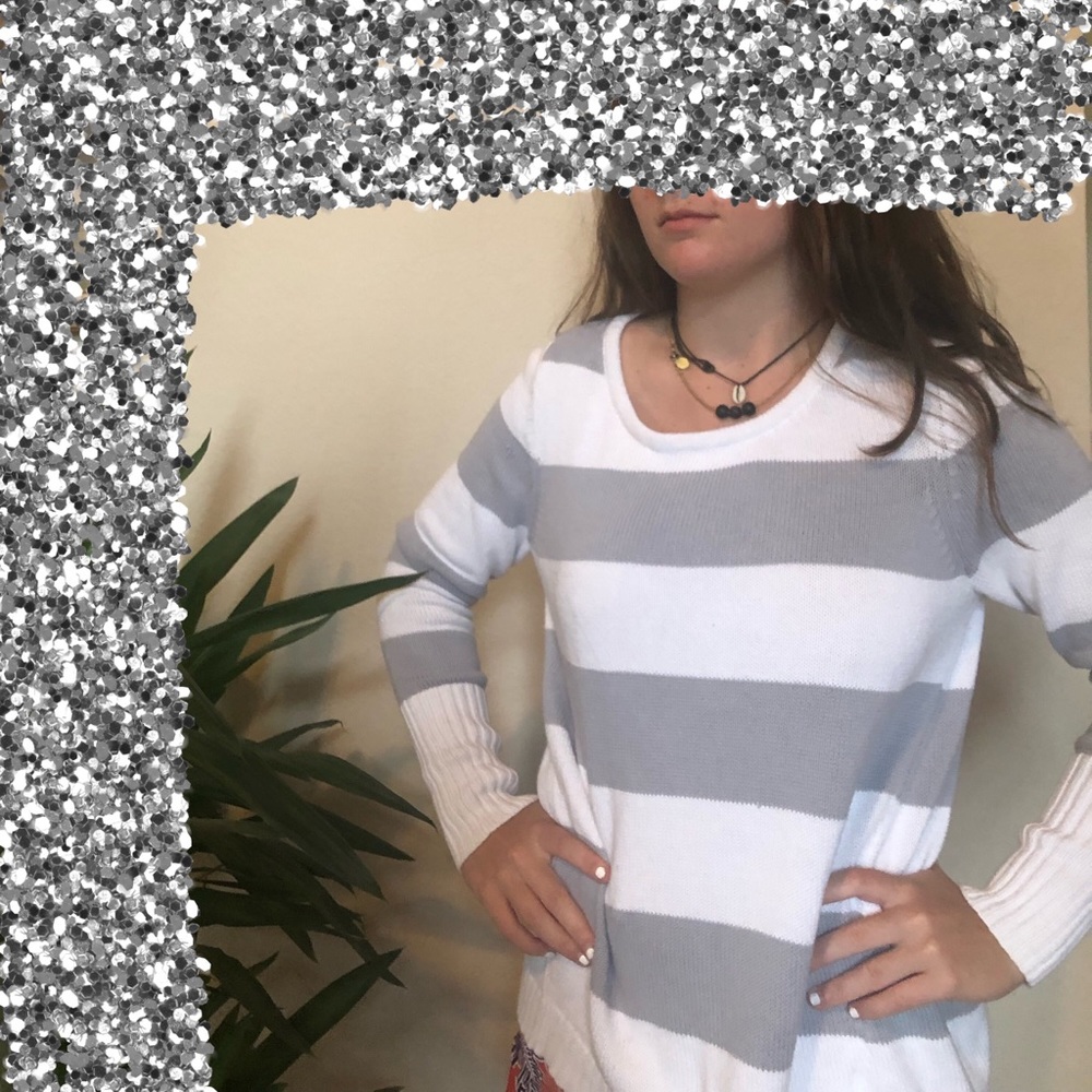 Grey striped sweater